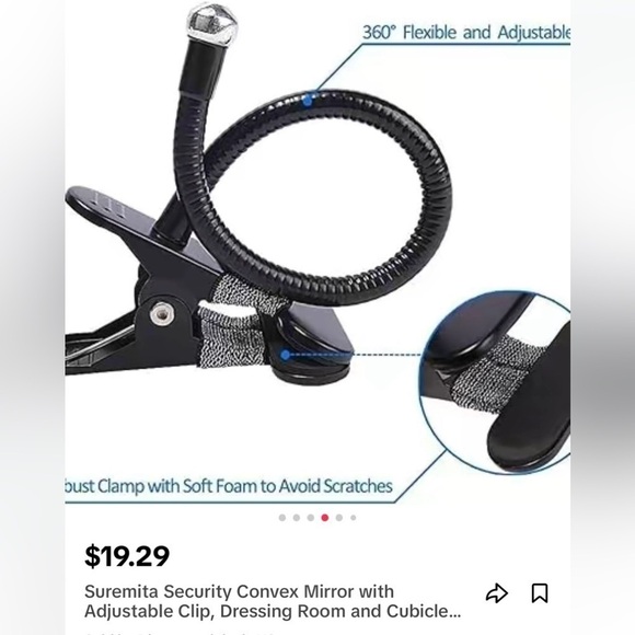 Convex mirror with adjustable head, clip on, easy to use for content creators - Picture 2 of 16